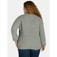thumbnail image 4 of Time and Tru Women's and Women's Plus Waffle Stitch Sweater, Midweight, Sizes XS-4X, 4 of 5