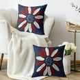 thumbnail image 3 of Patriotic 4th of July Daisy Pillow Covers 20X20 Set of 2, Blue Red White Flower Decorative Throw Pillow Covers Outdoor Farmhouse Memorial Independence Day Cushion Cases Couch Sofa Bed Decor, 3 of 5