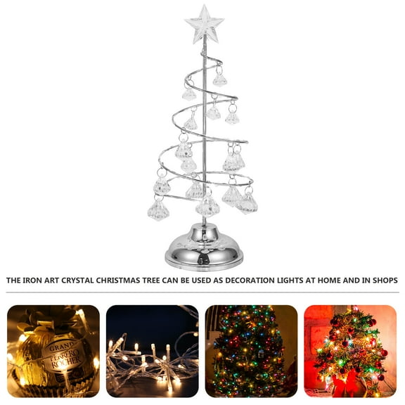 FONDOTIN Led Tree Light Silver Acrylic 1Pcs 10.2X3.1X3.1in