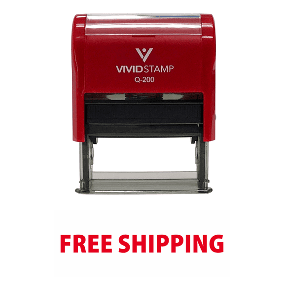 Vivid Stamp FREE SHIPPING Self Inking Rubber Stamp (Red Ink) - Medium