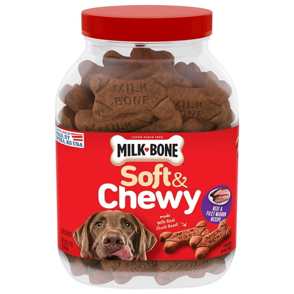Milk-Bone Soft & Chewy Beef & Filet Mignon Recipe Dog Snacks (37 oz.)