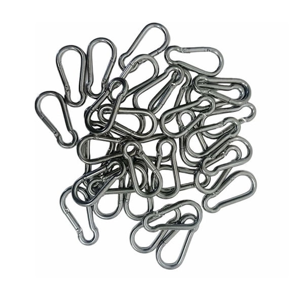 T316 Stainless Steel 1/4" Carabiner Spring Snap Hook Marine 180 Lbs WLL 20 Pcs
