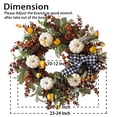 thumbnail image 3 of Corona de otoño tipo granja WANNA-CUL, 61 cm, decoración de calabaza blanca, 3 of 9