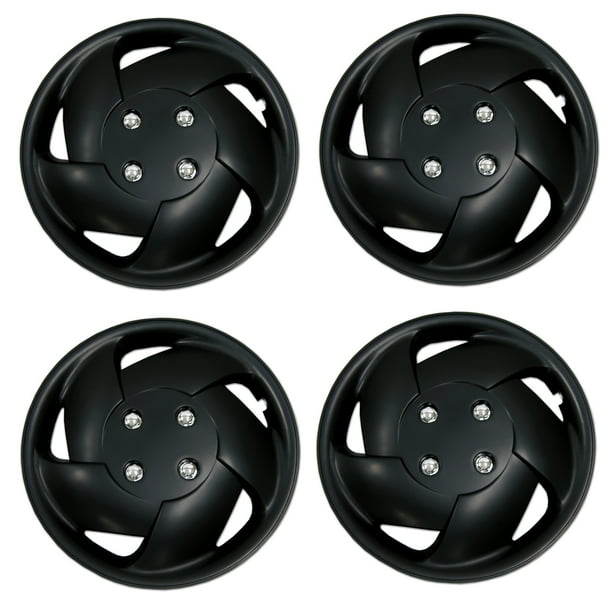 Set of 4 Matte Black Hubcaps 15" WSC3083B15 Hub Caps Wheel Skin Cover 15 Inches 4 Pcs Set