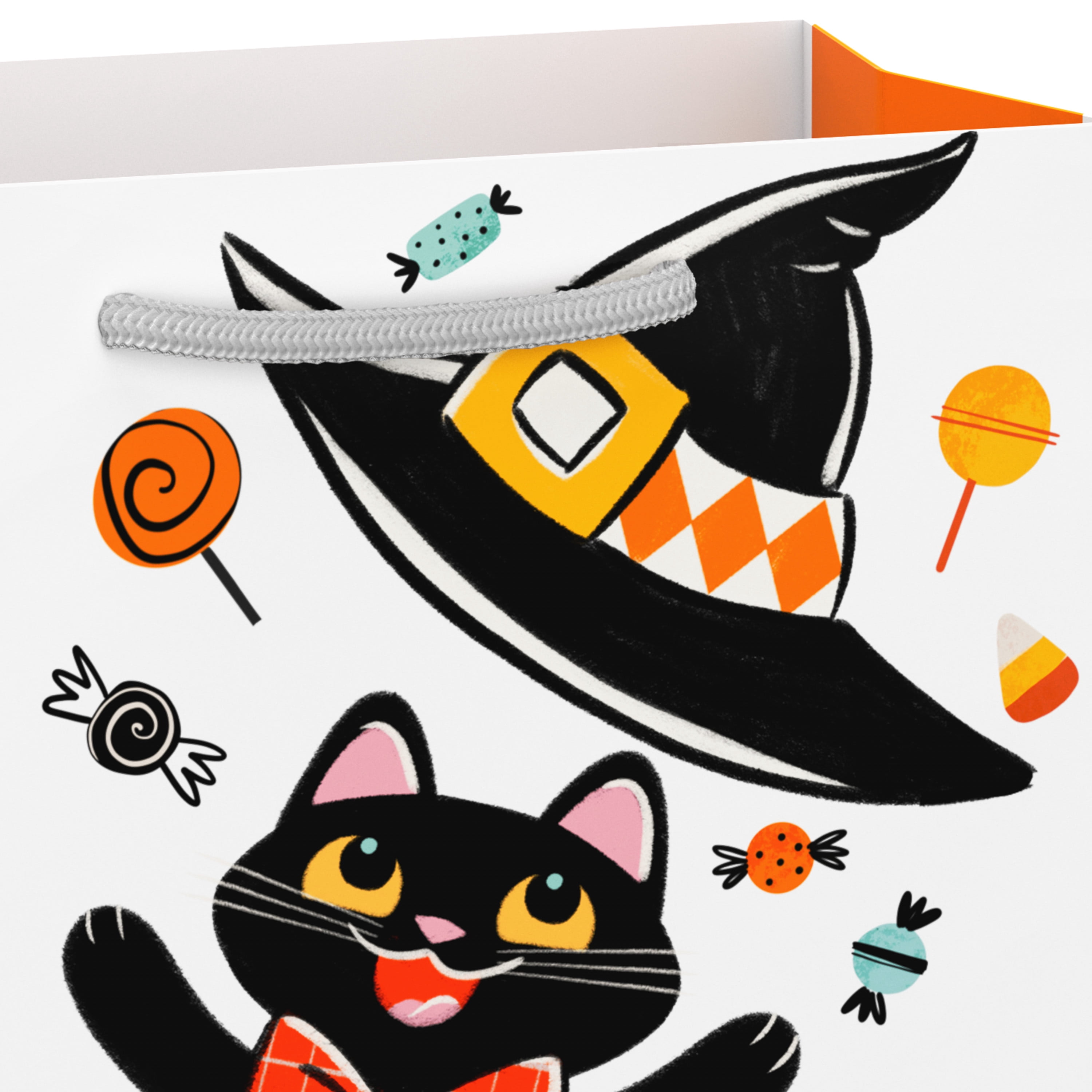 Hallmark Small Halloween Gift Bag Bundle (Pumpkin Cat and Dots), 2 Count