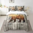 thumbnail image 2 of Homewish Safari Animal Bear 7-Piece Twin Bedding Sets,Rustic Pine Tree Bedding Comforter Set,Orange Gray Sheet Sets For Boys Kids,Breathable Home Decor Reversible, 2 of 8