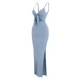 thumbnail image 1 of Vibrant V-Neck Cami Dress Sexy Cut Out Split Hem Sleeveless Flowy Essential, 1 of 14