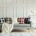 thumbnail image 5 of Pack of 2 Classic Farmhouse Buffalo Check Plaids Linen Soft Soild Decorative Square Throw Pillow Covers Home Decor Outdoor Cushion Case for Sofa Bedroom 18x18 Inch, White and Red, 5 of 6