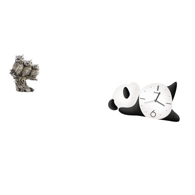 Escultura de búho panda, figura decorativa de mesa y reloj de pared para sala de estar, oficina, armario, bonita y resistente decoración del hogar.
