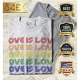 thumbnail image 2 of S4E Men's Love is Love Rainbow Gay Pride T-Shirt Small White, 2 of 4