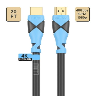 4k HDMI Cable 20 FT, HDMI High Speed Cable Supporting 10Gbps, 60HZ, 1080p Full HD, U/HDTV, CL3 In-Wall Rated, ARC for Smart TV, PC & Laptop