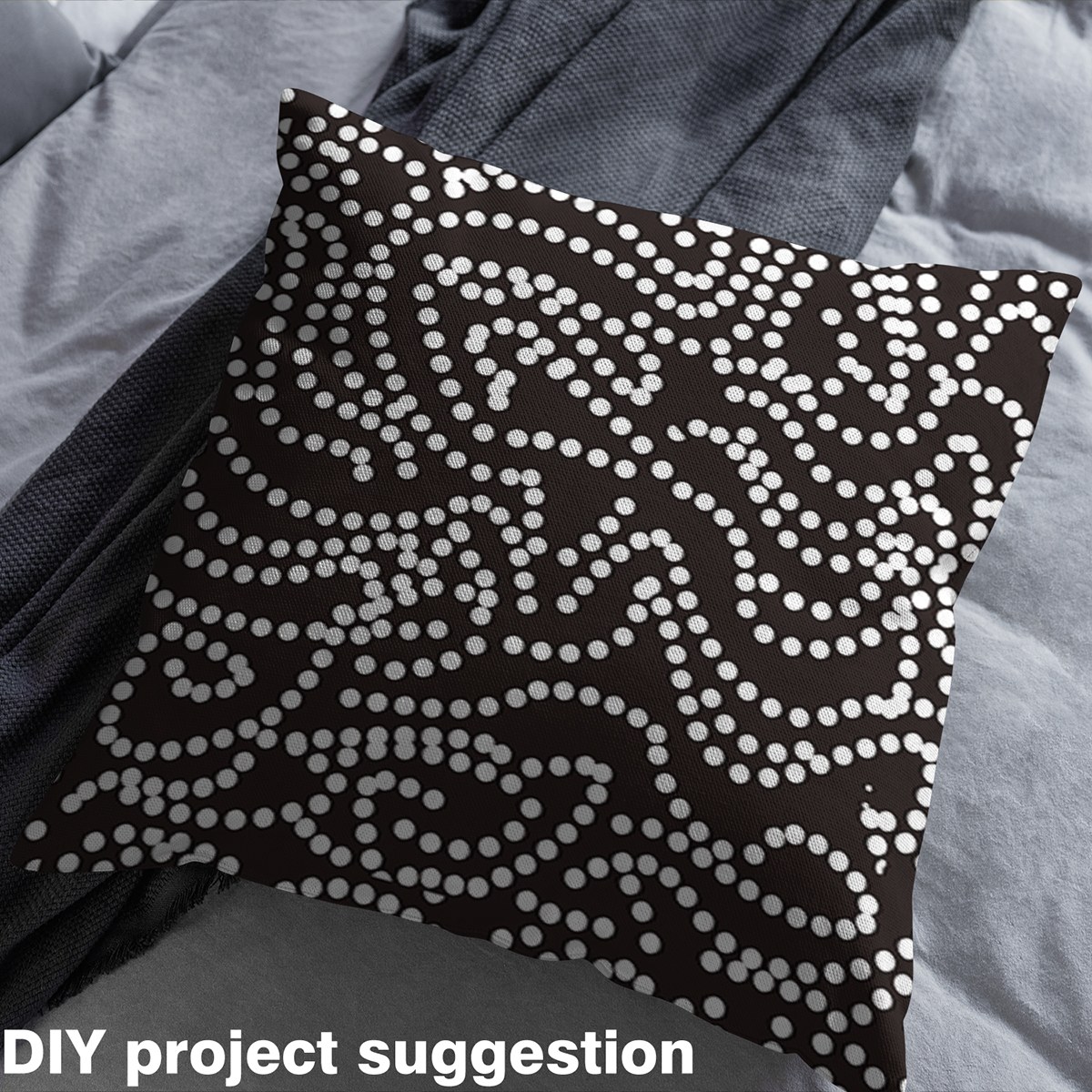 Homewish Polka Dot Fabric by the Yard 2 Yard,Modern Geometric Circle Room Decor Fabric by the Yard,White Black Fabric for Sewing For Teens,Luxury Bedroom Decor