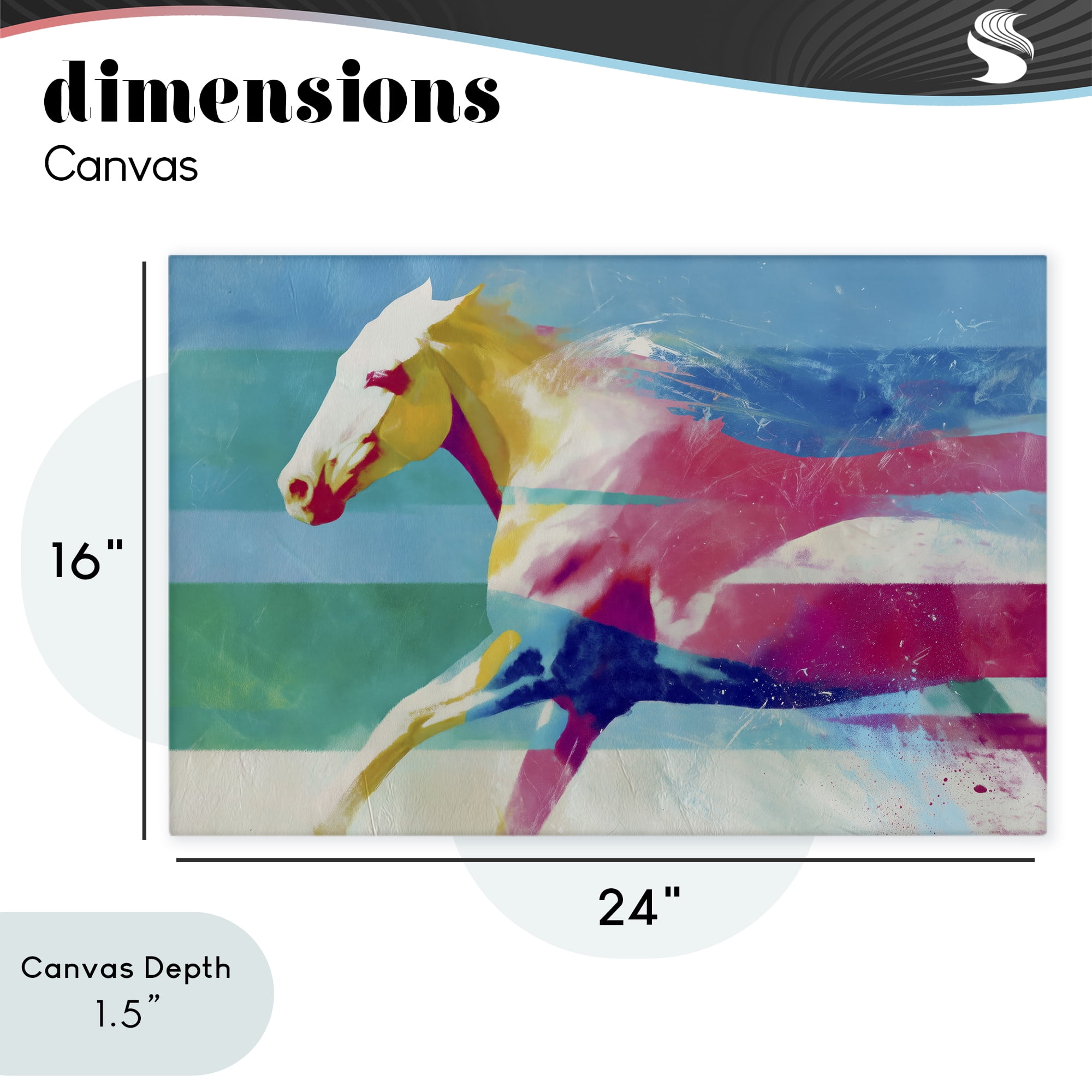 Stupell Industries Abstract Horse In Stripes Canvas Wall Art, design by Chromatic Storm Studio