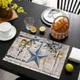 thumbnail image 3 of Texas Star Vintage Placemats Set of 6, Retro Navy Blue Berry Wooden Placemats for Dining Table, Place Mats for Kitchen Tabletop, Waterproof Wipeable Dining Table Mats Set, 3 of 9