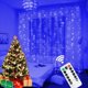 thumbnail image 3 of 1 cortina de luces LED de 3 x 3 m, luces navideñas, guirnalda navideña para árbol de Navidad con 8 modos de control remoto, decoraciones navideñas para fiestas y el hogar, 3 of 5