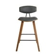 thumbnail image 2 of Armen Living Fox Modern Faux Leather Kitchen Counter Stool in Gray, 2 of 6