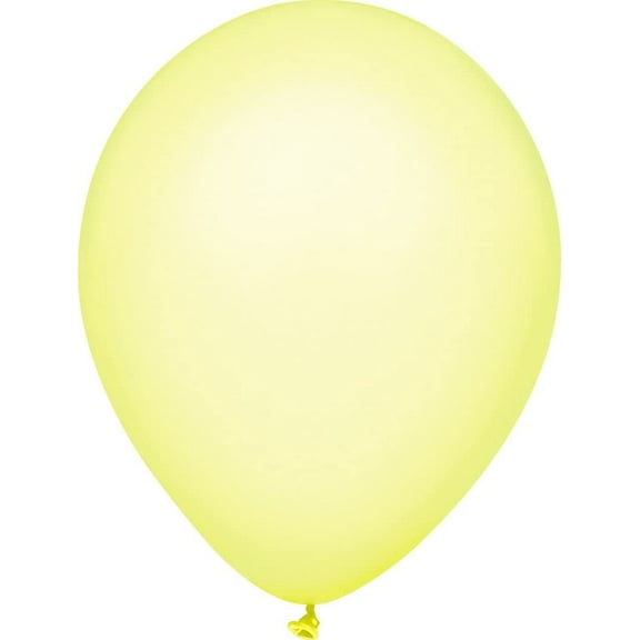 PartyMate 76539 Made in the USA Neon Color 12-Inch Latex Balloons, 72-Count, Yellow