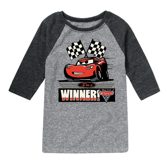 Disney's Cars - I'm A Winner - Toddler And Youth Raglan Graphic T-Shirt