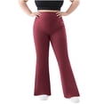 thumbnail image 2 of YHAJDS Womens Plus Size Pants Solid Color High Waist Tummy Control Flared Yoga Gym Sport Trousers for Women With Side Pockets, 2 of 6