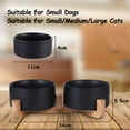 thumbnail image 2 of Ceramic Dog Cat Bowl Dish with Stand for Food and Water Feeder , Modern Cute Heavy Weighted Pet Bowls Set for Cats & Small Size Dogs,black, 2 of 6