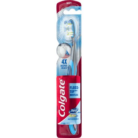 360° Total Advanced Floss-Tip Bristles Toothbrush, Soft