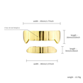 thumbnail image 2 of Copper Zirconia Smooth Surface Grillz Set for Upper and Lower Teeth,Gold or Silver Tone Minimalist Design,Hip Hop Party Dental Jewelry for Men & Women, 2 of 6
