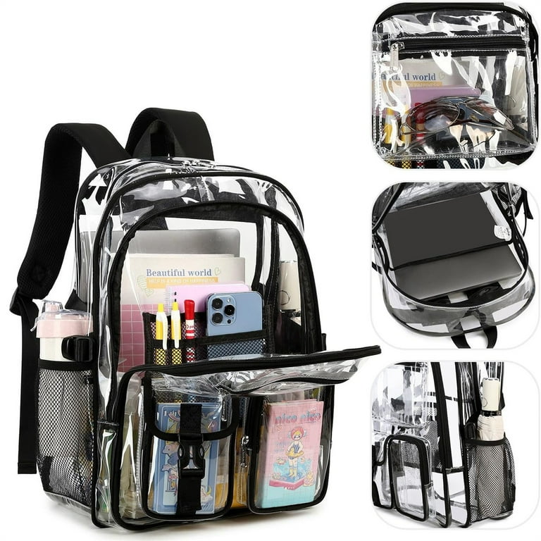 Clearworld Large Clear Backpack,Heavy Duty PVC Transparent Backpack,See Through Bookbag with Reinforced Strap for College Work Travel in Kenya | Kids' Backpacks