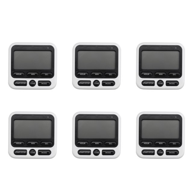 6X Temporizador de Cocina, Temporizador de Cocina Magnético, con Alarma de Sonido Ajustable Y Función de Memoria para Cocinar Y Estudiar