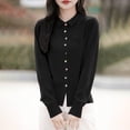 thumbnail image 2 of Cavosen Women's Cardigan Sweaters Button Down V Neck Cropped Outfits Long Sleeve Knit Stretch Comfortable Clothes, 2 of 3