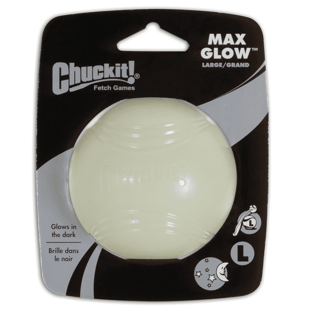 Chuckit! Max Glow Glow in the Dark Dog Ball Toy, Large