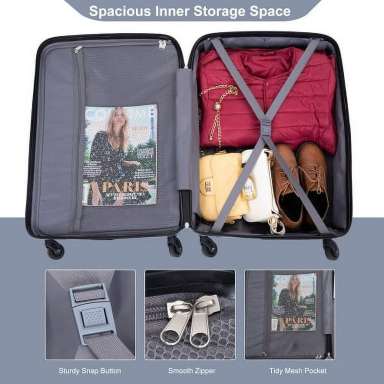 3 Piece Luggage Sets, Expandable Hardside Suitcases 25in/29in