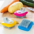 thumbnail image 5 of Tssuoun 3 Pieces Fruits Vegetable Brush Potato Plastic Scrubber Multifunction Hand Protection Food Dish Cleaning Tool Kitchen Gadgets, 5 of 8