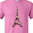 thumbnail image 4 of Inktastic Eiffel Tower in Paris with Flowers and Pink Banner T-Shirt, 4 of 5