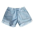 thumbnail image 5 of Hienoo Women's Plus Size Tassel Denim Shorts Elastic Waist Pocket Casual Jean Shorts, Sizes XS-XXXL, 5 of 5