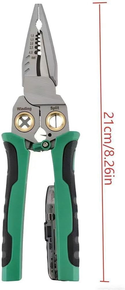 8 in 1 Wire Stripper with Voltage Tester, Wire Stripper Pliers Multi-Function Electrician Tool, Gift for Stripping/Cutting/Scraping/Crimping Wires/Car & Home Electrical Repair