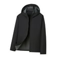 thumbnail image 2 of RYDCOT Mens Color Blocked Jacket Zip Hooded Windbreaker Coat Outdoor Workwear Hooded Casual Jacket Black, 2 of 6