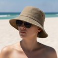 thumbnail image 4 of Slccxzc Vintage Washed Cotton Bucket Hat, Wide Brim Sun Cap for Outdoor Hiking, 4 of 7