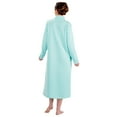 thumbnail image 4 of CATALOG CLASSICS Housecoats for Women Snap Front Fleece Nightgown - Light Blue, XL, 4 of 7