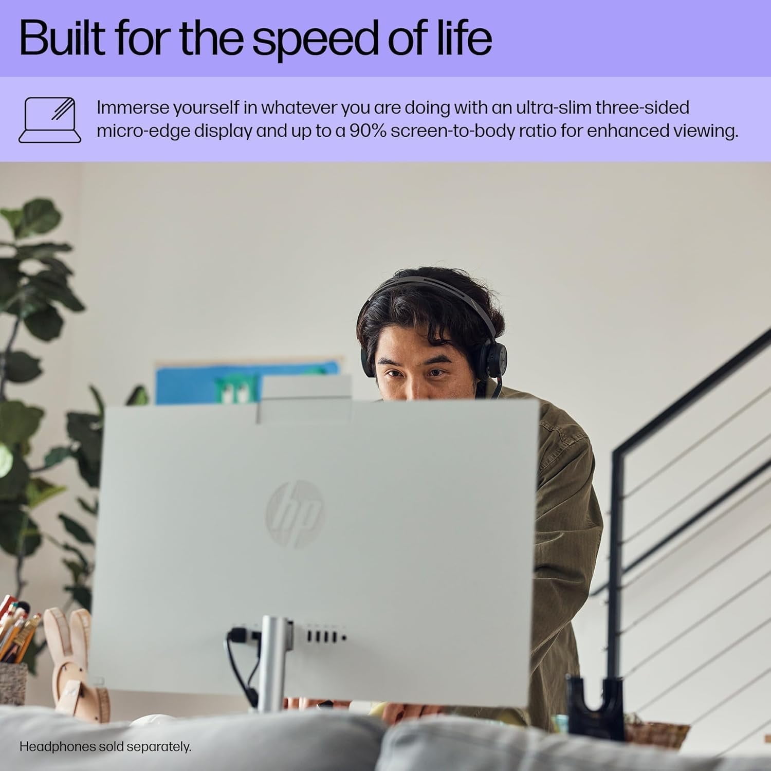 HP 27" All-in-One Desktop Computer, FHD IPS Display, 12-core Intel Core Ultra 7-155U Processor, 64GB DDR5 RAM, 1TB SSD, Adjustable Angle, Wi-Fi 6, HDMI, Wireless KB & Mouse, Windows 11 Pro