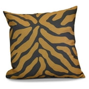 E by Design Flora and Fauna Animal Stripe Detail Print Outdoor Pillow