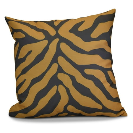 E by Design Flora and Fauna Animal Stripe Detail Print Outdoor Pillow