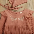 thumbnail image 4 of Bagilaanoe Newborn Baby Girl Rompers Floral Embroidery Long Sleeve Bodysuit + Cap 6M 12M 18M 24M Infant One Piece Jumpsuit, 4 of 6