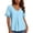 Sky Blue, variant on Ziynglg Tops for Women Short Sleeve V Neck Eyelet Tops Pajama Loose Lace Hem Shirts Summer Beach Vacation Tops