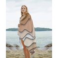 thumbnail image 2 of Brown Ombre Beach Towels Oversized Super Absorbent, Modern Geometric Abstract Aesthetic Cream Lightweight Bath Towel Quick Dry Sets For Bathroom/Pool/Rv Camping/Beach Play/Gym Room/Picnic 35"x70", 2 of 8