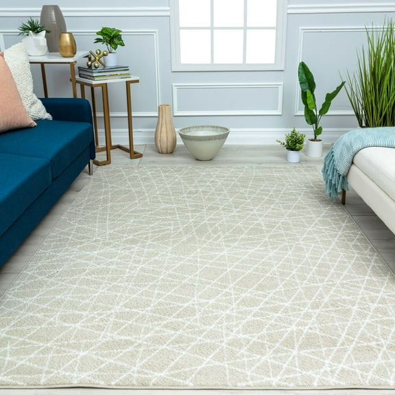 Mason Brooks Azure AZ65A Sand Trap Geometric Contemporary Tan Area Rug, 8'3" X 10'0"