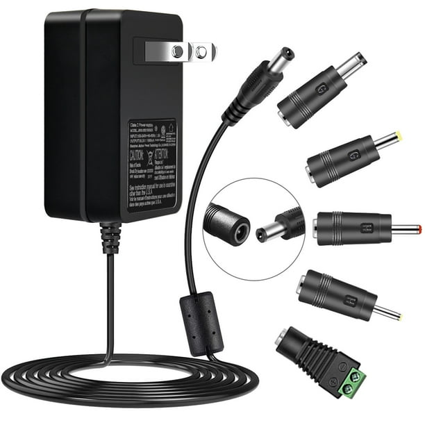 Gonine 12V 3A Power Adapter Black, 100-240V AC to DC 12V 3A Charger  Compatible with 2A 1A 0.5A Device for 5050 3528 WS2811 LED Strip, CCTV  Security Camera, Router, LCD Monitor，59in Cable 