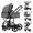 Standard-Gray, variant on 2-in-1 Convertible Baby Stroller,Adjustable Newborn Pram,Travel Pushchair with Mosquito Net for 0-3 Years,Unisex,Black Gold
