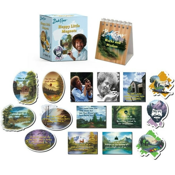 Running Press Mini Edition, Bob Ross Happy Little Magnet Set