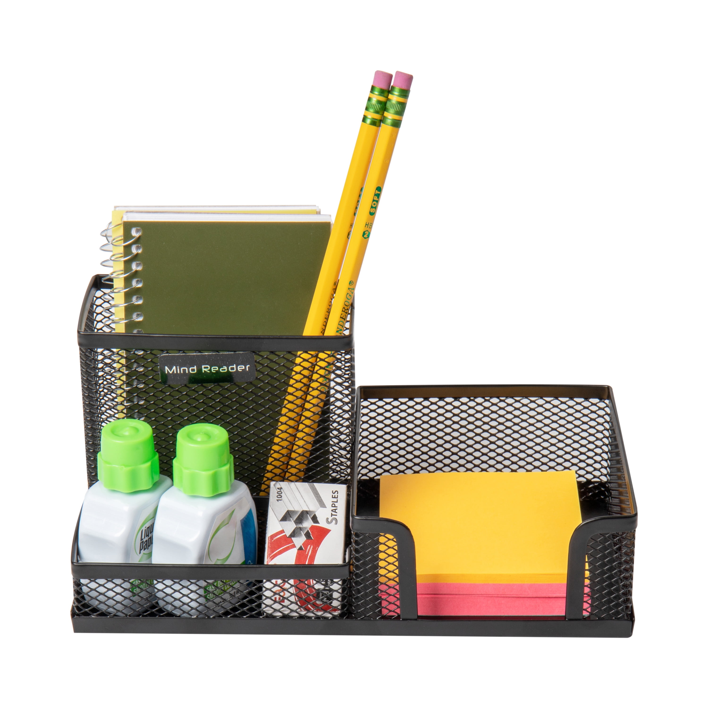 Mind Reader Desk Organizer, Pencil Cup Organizer, Office Supplies Storage  Organizer, Sticky Notes, Index Cards, Black JOEORG-BLK - The Home Depot