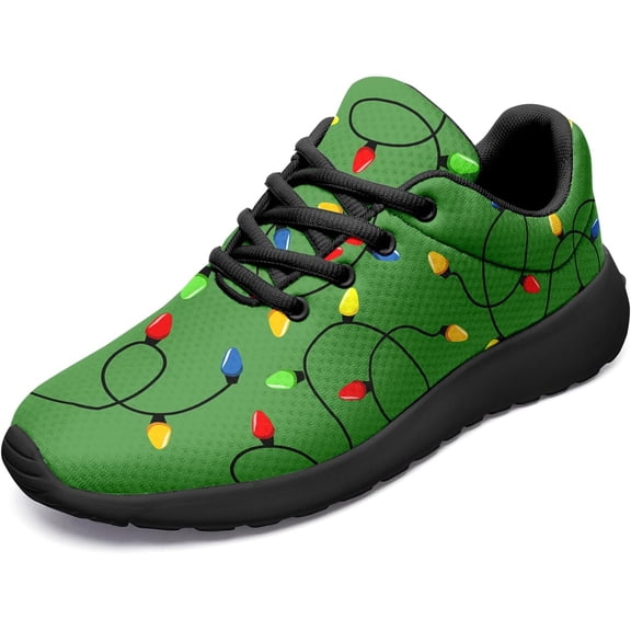 Coolcustomize Custom Christmas Walking Sneakers, Snowman Design, Comfortable Lightweight Running Shoes, Festive Holiday Footwear for Women